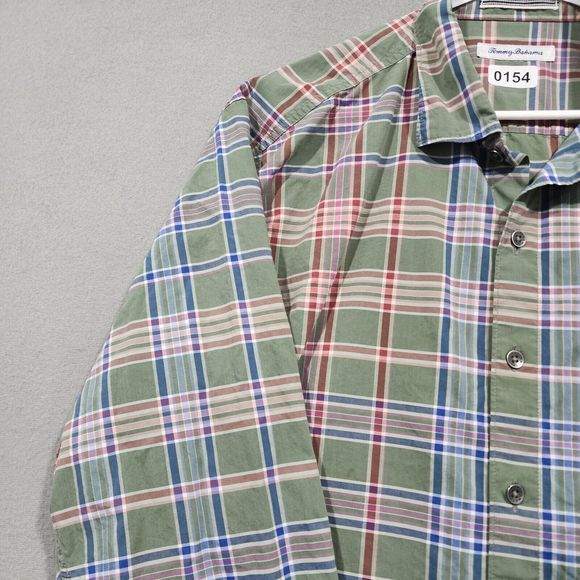 Tommy Bahama Shirt Mens Shirt XL Multicolor Plaid Long Sleeve - Picture 3 of 15